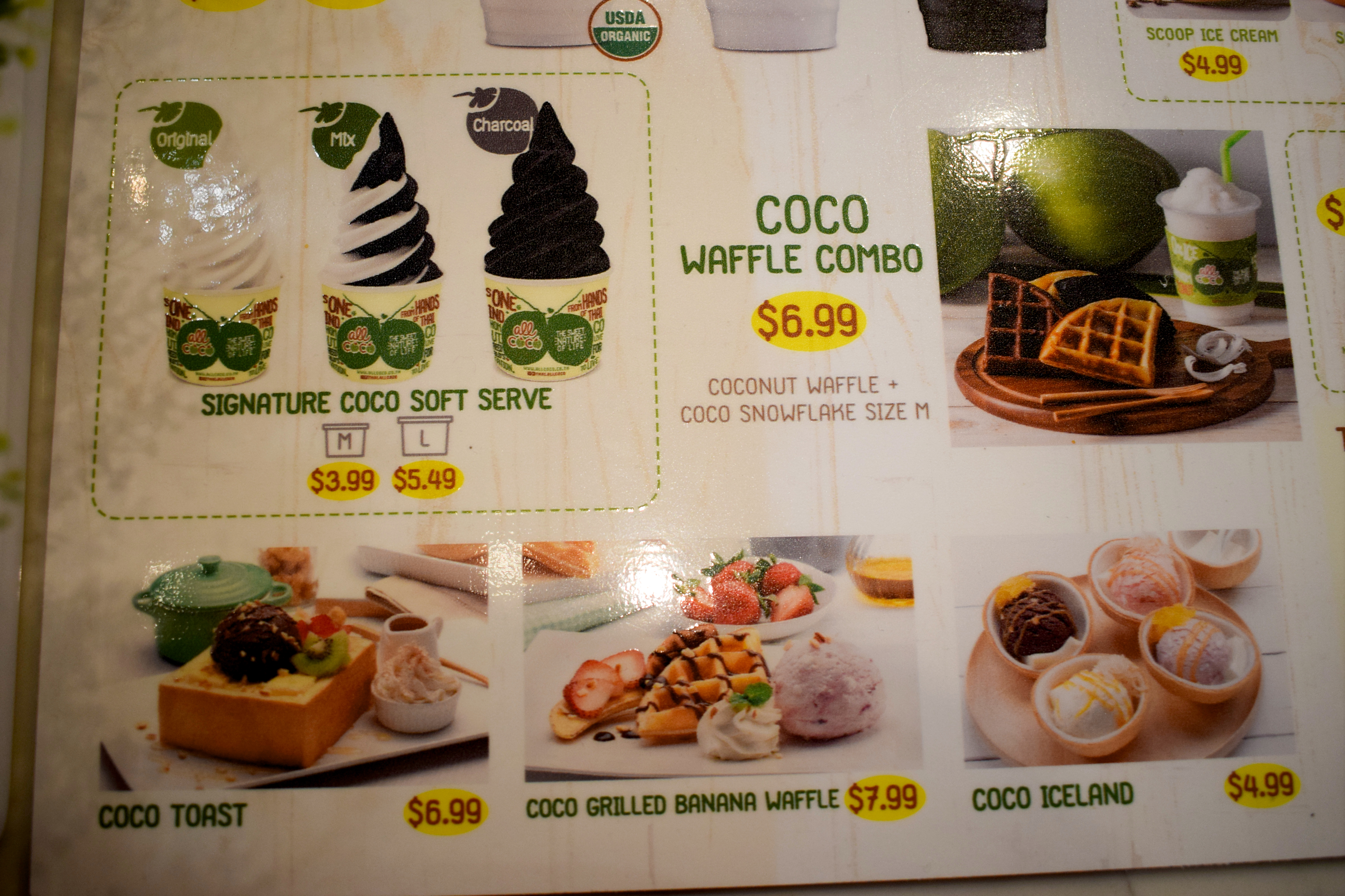 all-coco-thailand-thai-nam-hom-coconut-products-first-US-store-location-ice-cream-OC-Food-Fiend-OCfoodfiend-Orange-County-Tustin-Blogger-Union-Market-Irvine-Dessert-Menu-Waffles